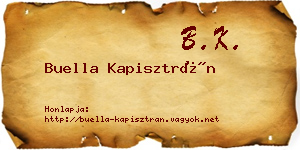 Buella Kapisztrán névjegykártya